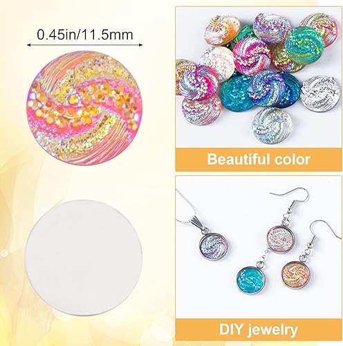 Miniatura 9 de OIIKI 200 piezas de diamantes de imitación transparentes para la fabricación de joyas, botón de cristal de carbochon con parte trasera plana de 0.63