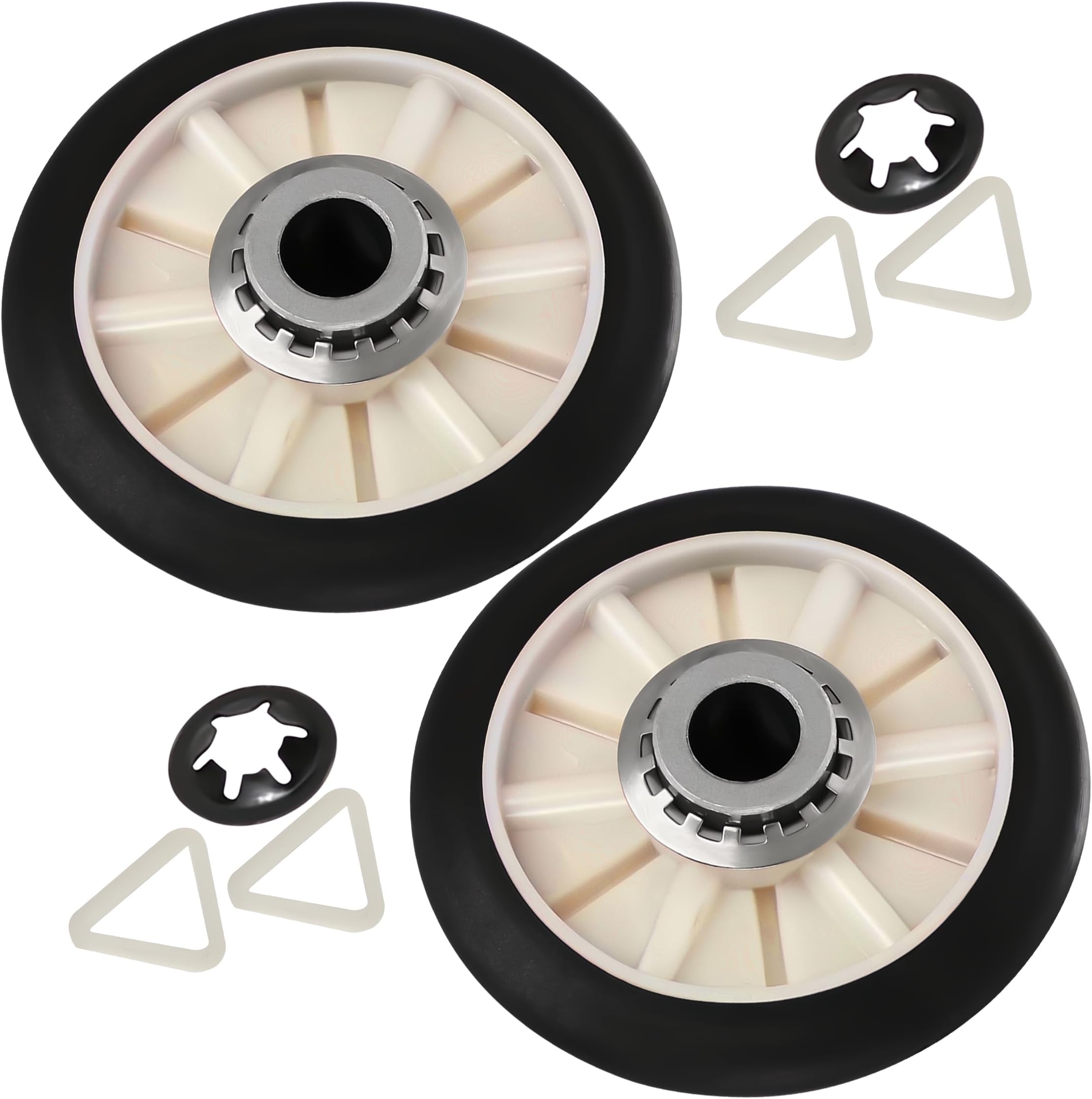 PartsBroz 349241T Dryer Drum Roller Kit - Compatible With Whirlpool Kenmore Roper KitchenAid - Replaces AP3098345 26000349241 349241 PS347627 110.60022010 LTE5243DQ8 WED4815EW1 WED4800XQ1 WED4815EW0