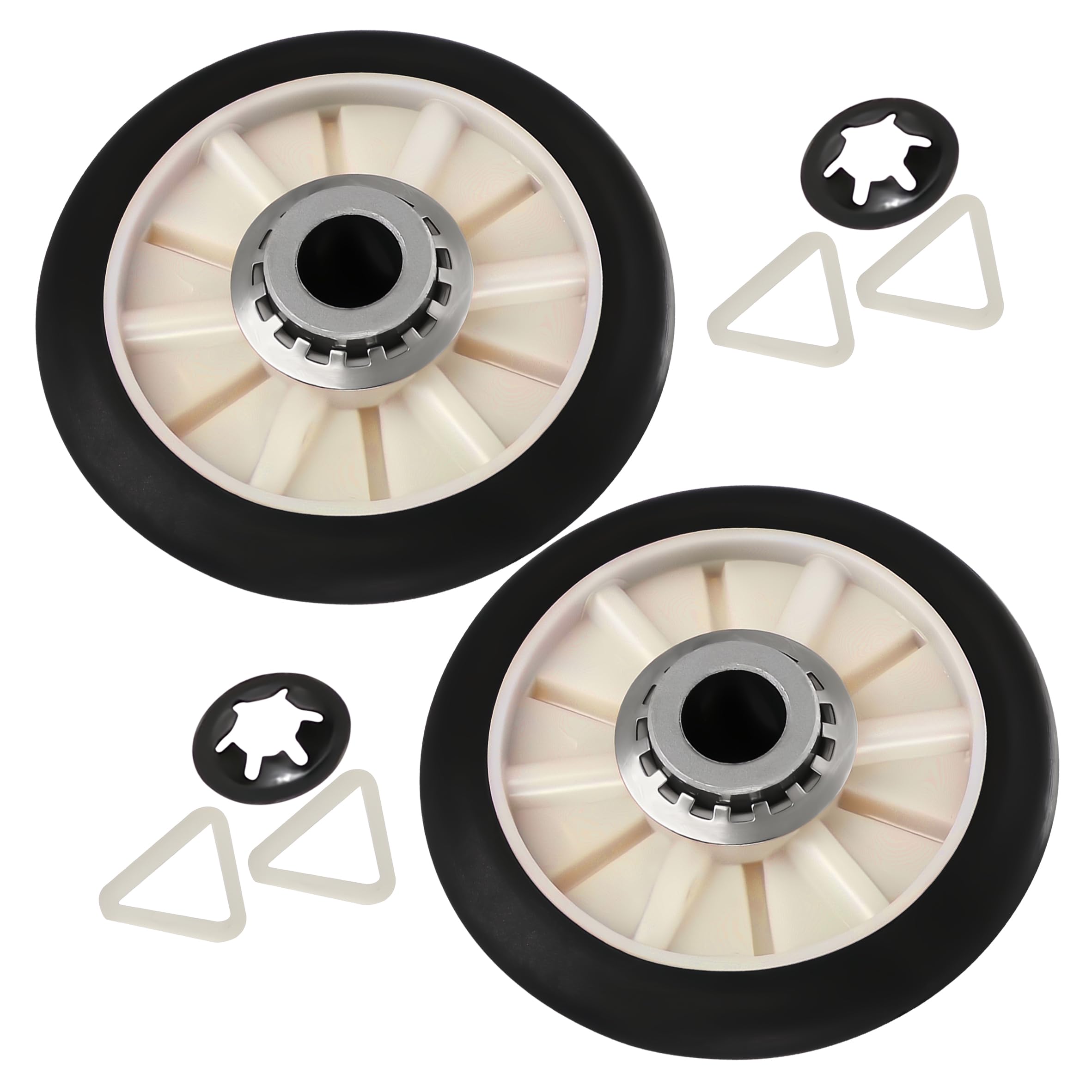 PartsBroz 349241T Dryer Drum Roller Kit - Compatible With Whirlpool Kenmore Roper KitchenAid - Replaces AP3098345 26000349241 349241 PS347627 110.60022010 LTE5243DQ8 WED4815EW1 WED4800XQ1 WED4815EW0