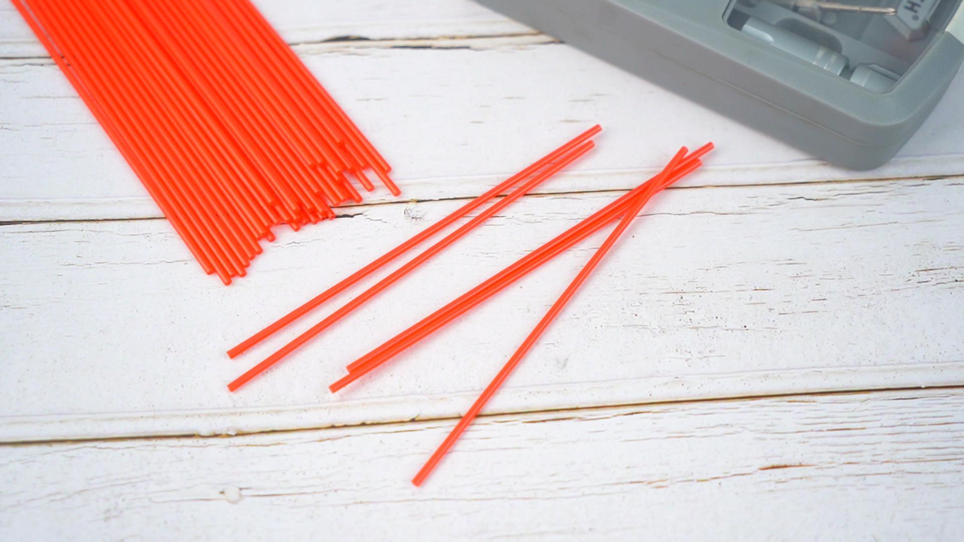 50 pitillos rojos para spray, 12 cm, flexibles miniatura 7