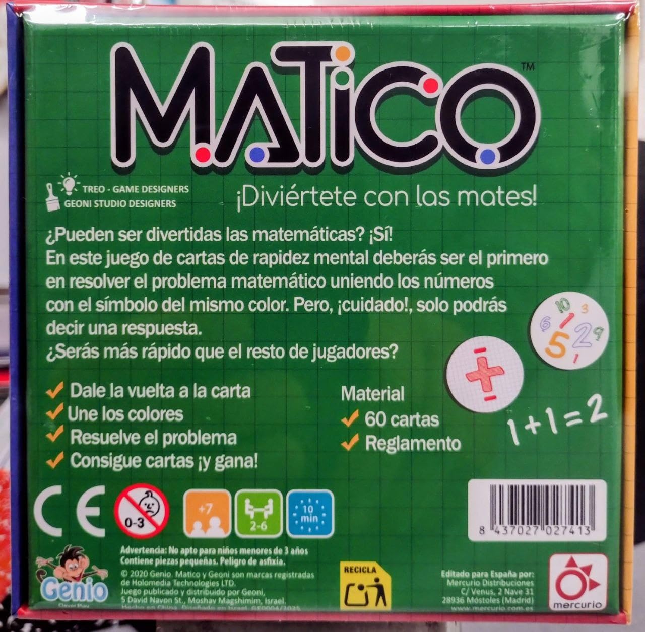 Juego de Cartas Matico