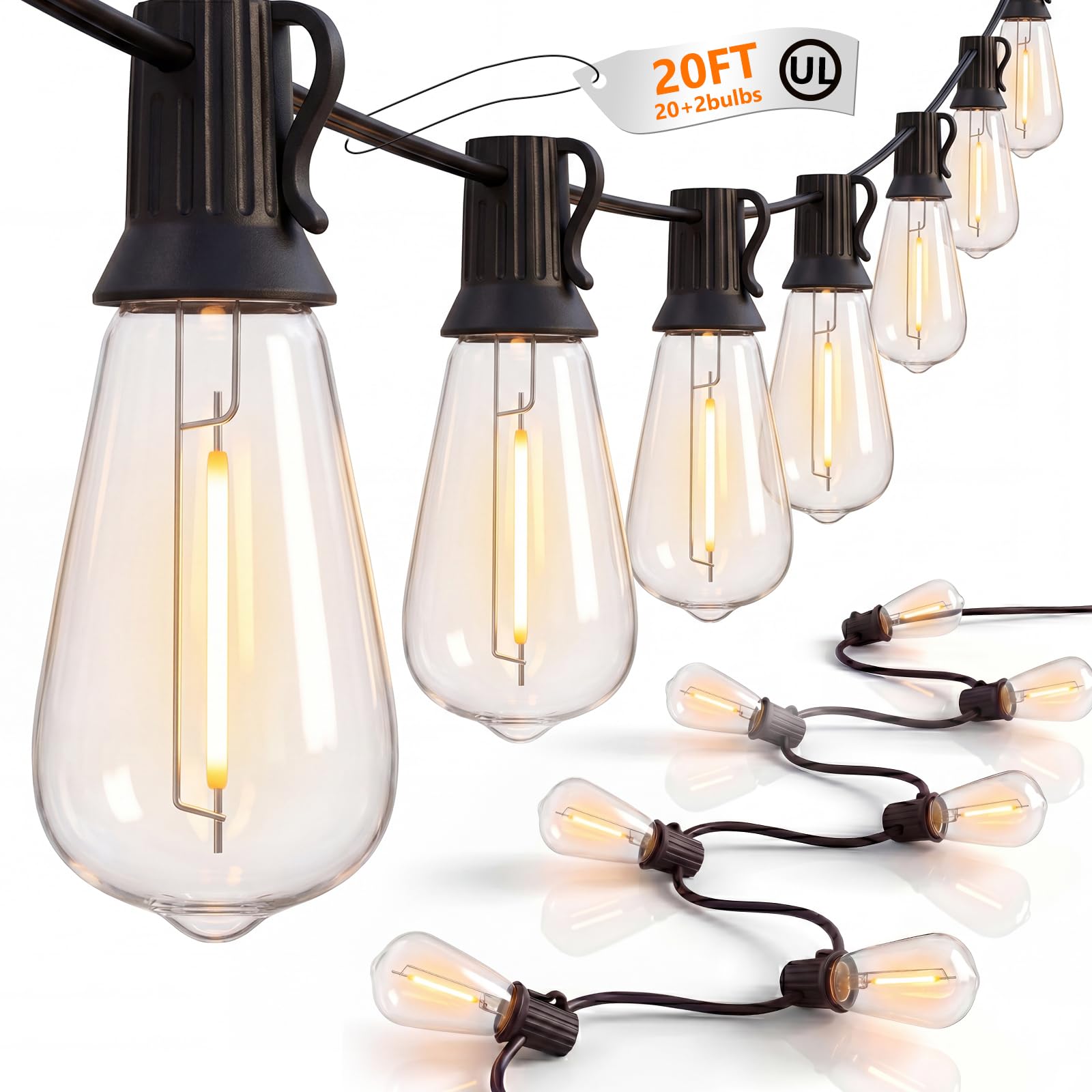 GOOTHY 20FT ST40 LED Outdoor String Lights