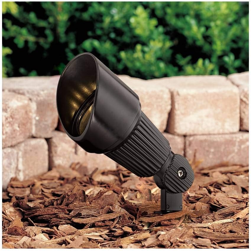 John Timberland Hooded 7 1/2" High Traditional Outdoor Landscape Spotlight Porch House Exterior Outside Low Voltage LED Bulb Weatherproof Black Aluminum Front Door Patio Garage Home Deck Garden