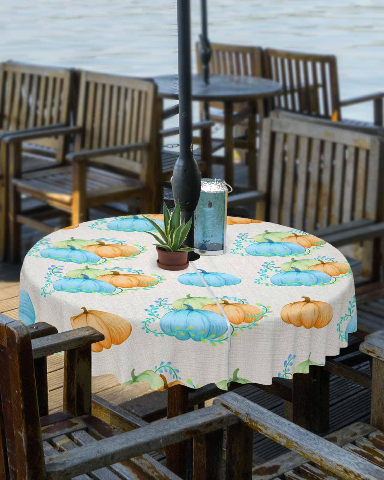 ARTSHOWING Thanksgiving Day Outdoor Tablecloth 60