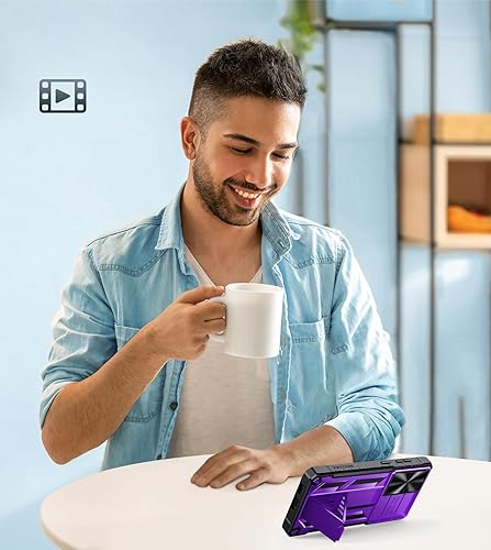 Miniatura 9 de FNTCASE Funda protectora para Samsung-Galaxy S24 Cubierta de teléfono celular a prueba de caídas de grado militar con soporte y tobogán  Resistente