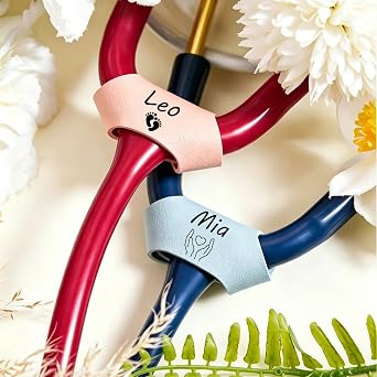 Personalised Stethoscope Name Tag with Custom Engraved Name Text Icon