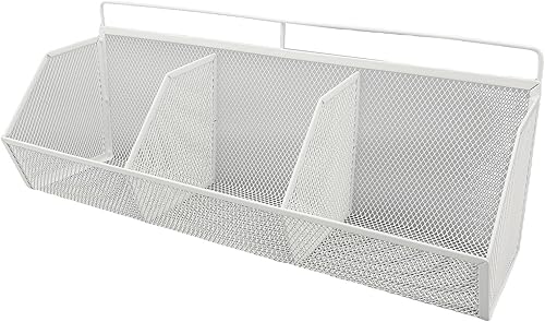 Miniatura 10 de Cesta de alambre de metal, 3 rejillas para colgar en la pared, organizador de almacenamiento de apertura inclinada para cocina, baño, lavandería,