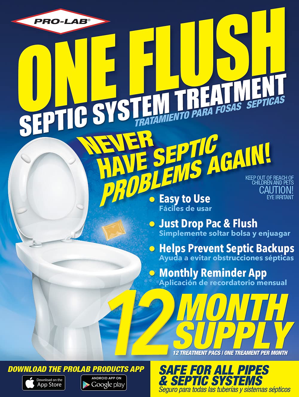 Buy One Flush Septic Tank Treatment Packets 1 Year Supply of