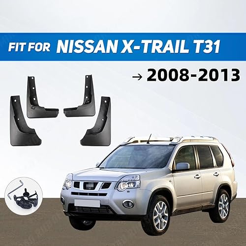 Miniatura 2 de Juego de guardabarros para Nissan X-Trail T31 2008-2013 Xtrail, protectores contra salpicaduras para barro de coche