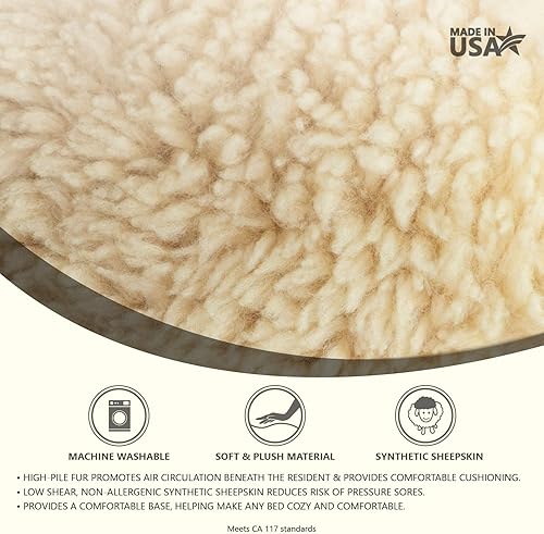 Miniatura 3 de NYOrtho Almohadillas de cama sintéticas esponjosas de piel de oveja hipoalergénicas, lavables para circulación de aire de 30 a 60 pulgadas