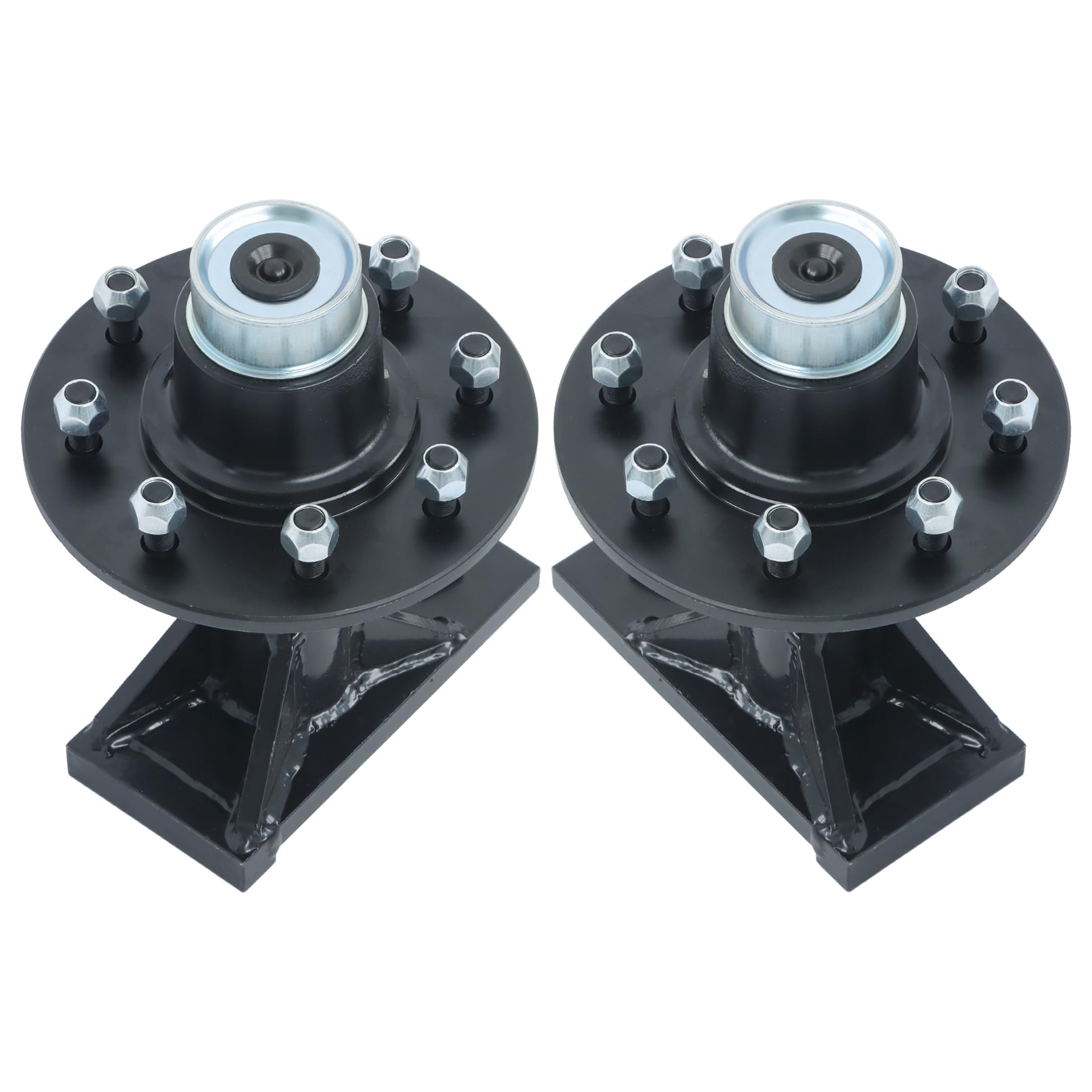 Thomletha 2-Pack 8 Lug 6.5 Shipping Container Wheels and Bolt-On Spindle Kit Without Handle - Pre-Assembled Fast Bolt-On Wheels for Shipping Container