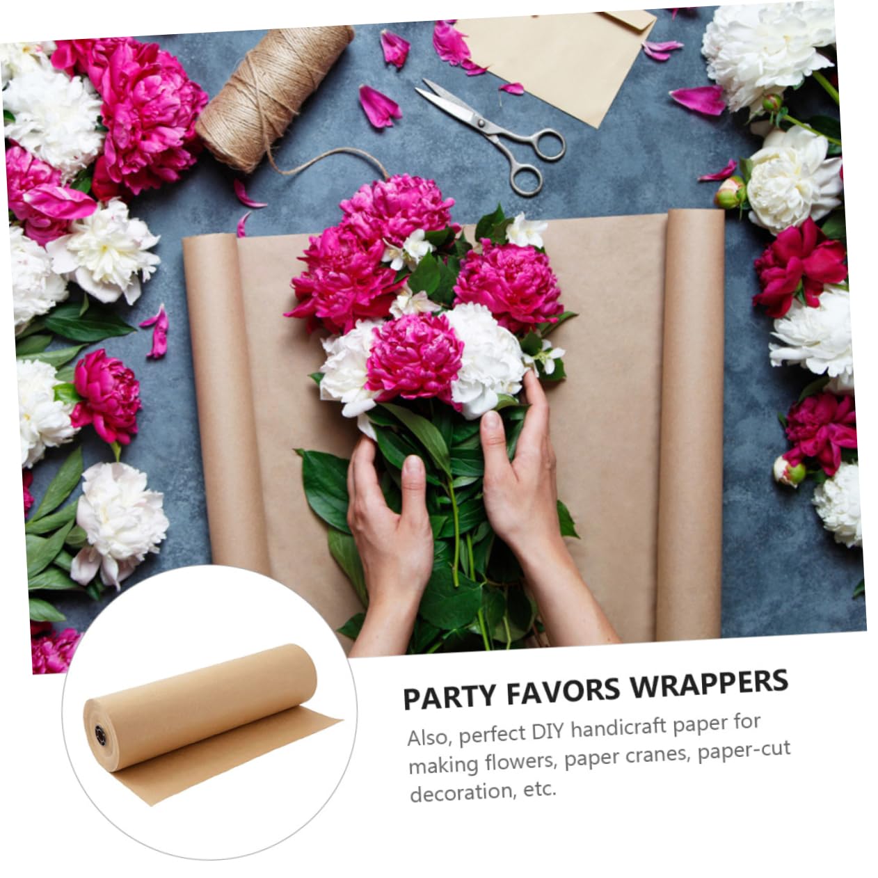 KALLORY 1 Roll Yellow Paper Wrapping Paper Roll Brown for Smooth Odorless Art Craft