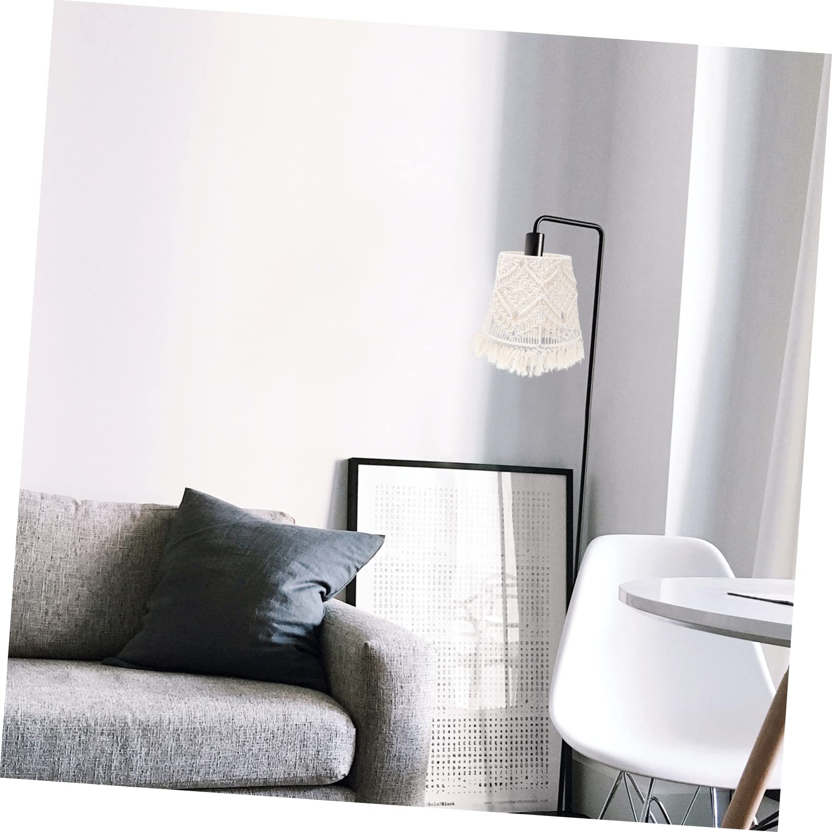 Makramee Lampenschirm Handgewebter im Boho Stil für Tischlampen