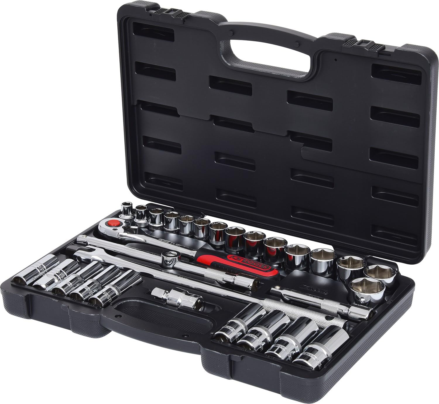 KS Tools 918.0830 1/2-inch Chrome+ Socket Set in AF Sizes (30 Pieces), Rot, Schwarz, Variety pack