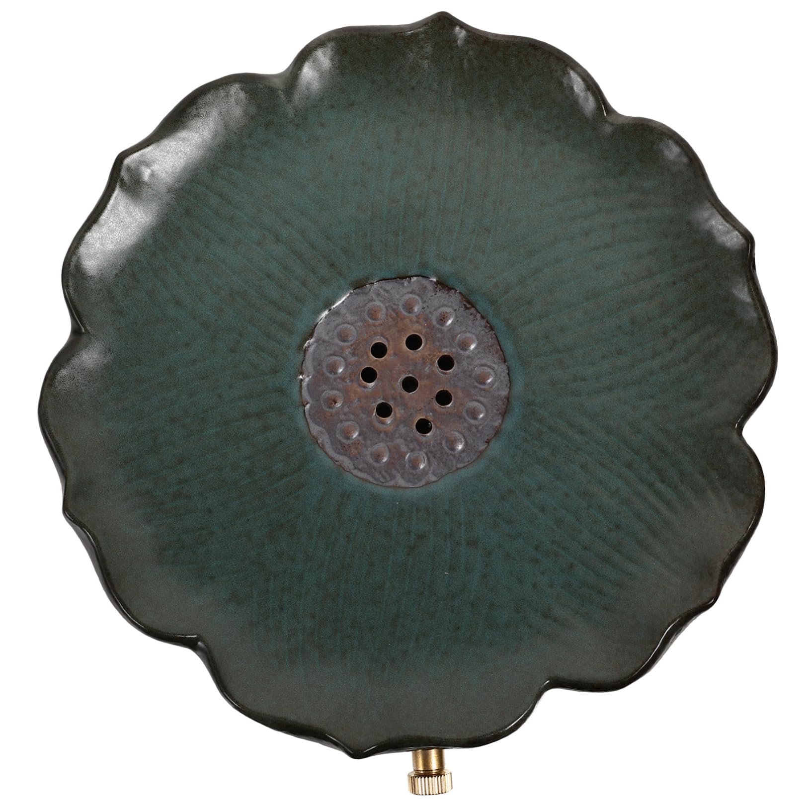 OKUMEYR Retro Chinese Tea Serving Tray Petal Design Teapot Mat Office Tea Cup Holder Ceramic