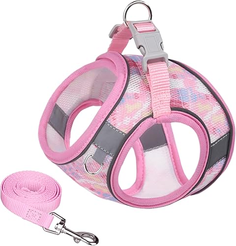 JOYPAWS Arnés para perros medianos, estampado floral único, arnés a prueba de escapes, sin tirones, con malla suave transpirable y bandas