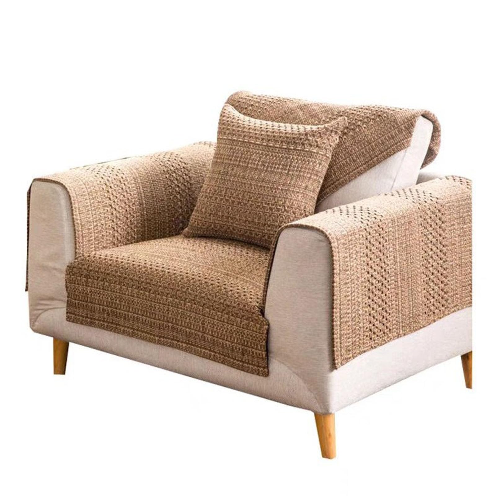 Genérico Fundas de Sofá Mascotas,Algodón de Lino Protector de Sofá para Perros Cubre Sofa Chaise Longue 3/2/4/5 Plazas Protector de Muebles para Salón Seccional,80x240cm