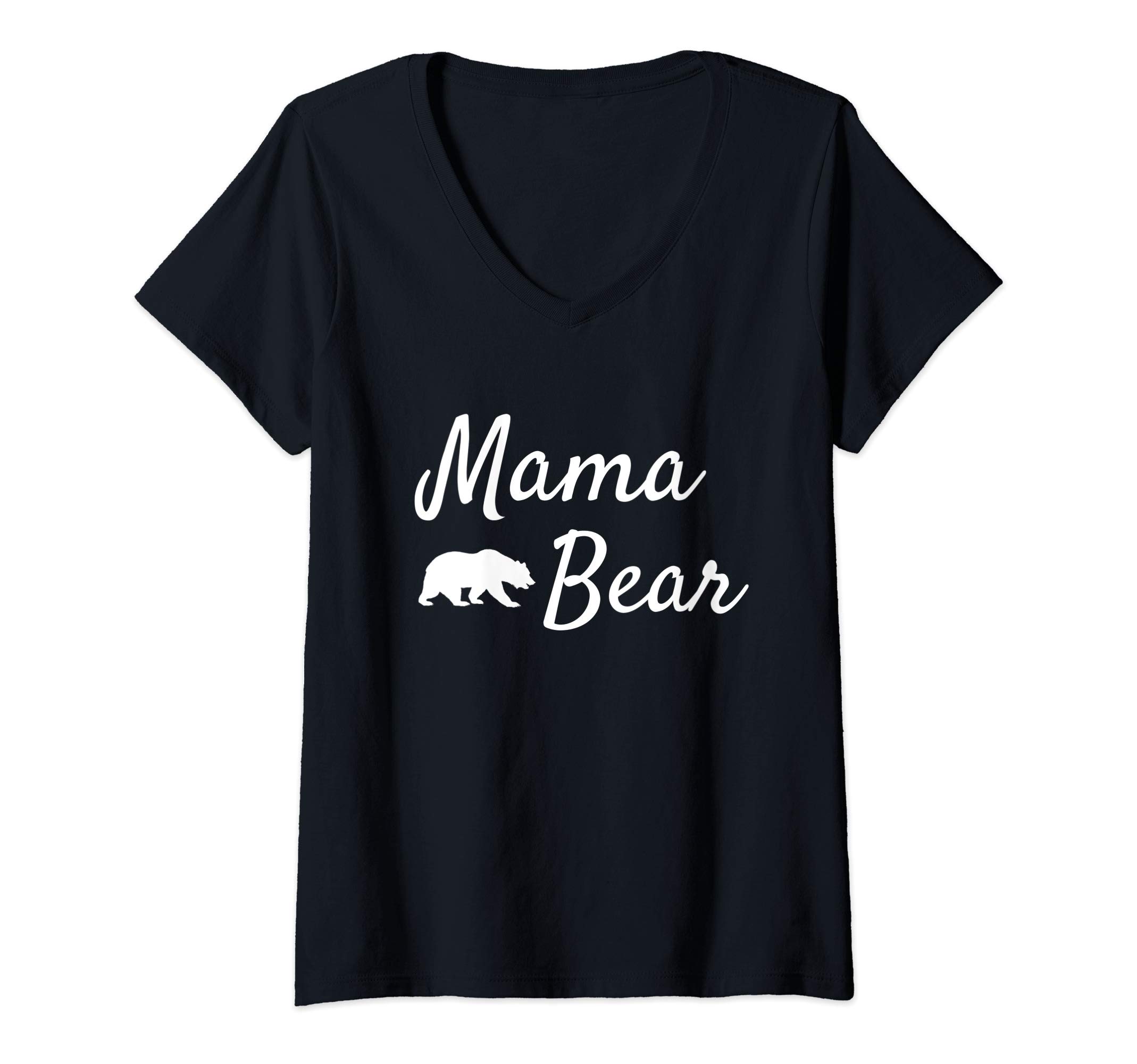Womens Mama Bear Tee Women Christmas Papa Bear Mama Bear Baby Bear V-Neck T-Shirt