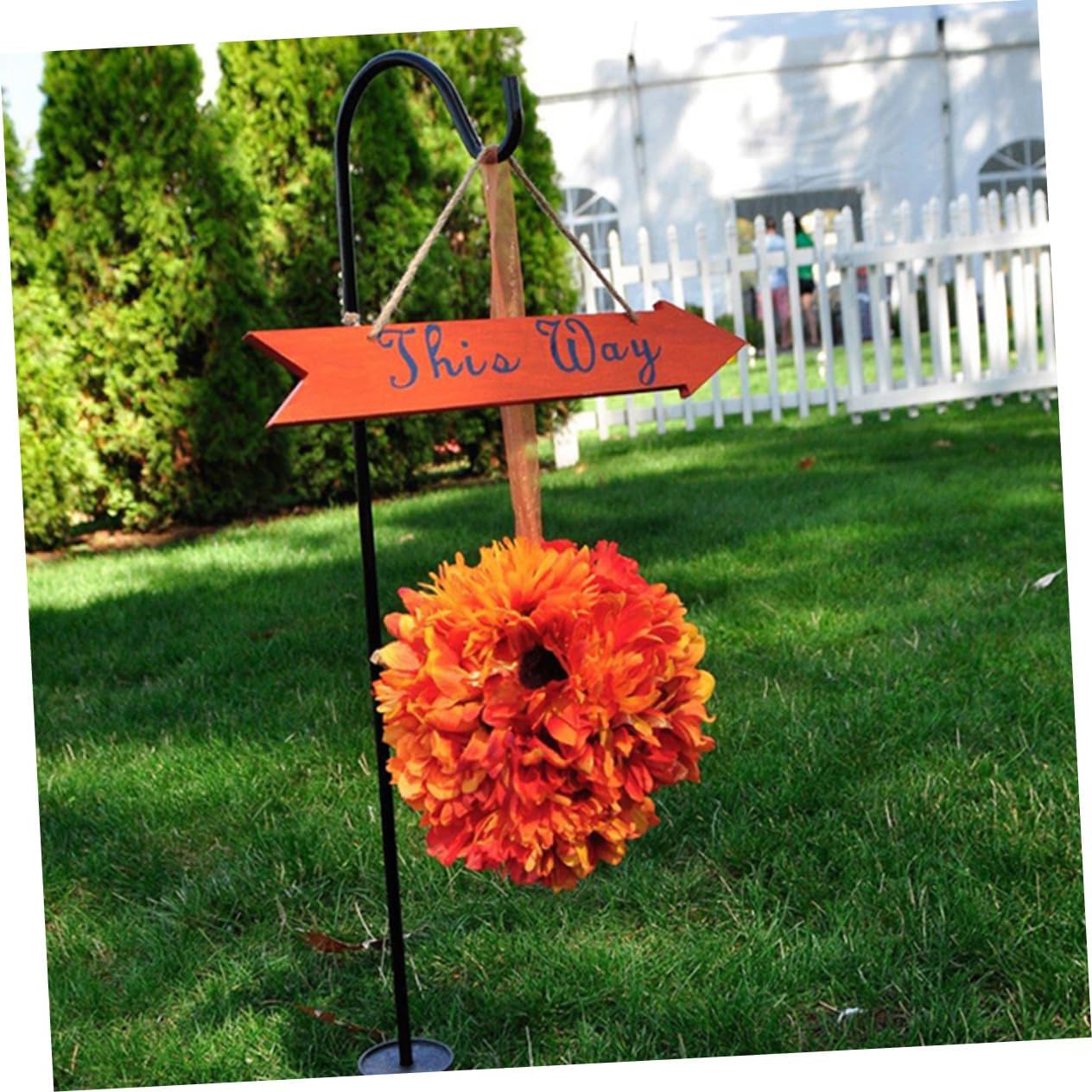 YARNOW 6pcs Iron Solar Garden Hook Outdoor Shepherds Hooks for Lights Planters Decorative Stakes