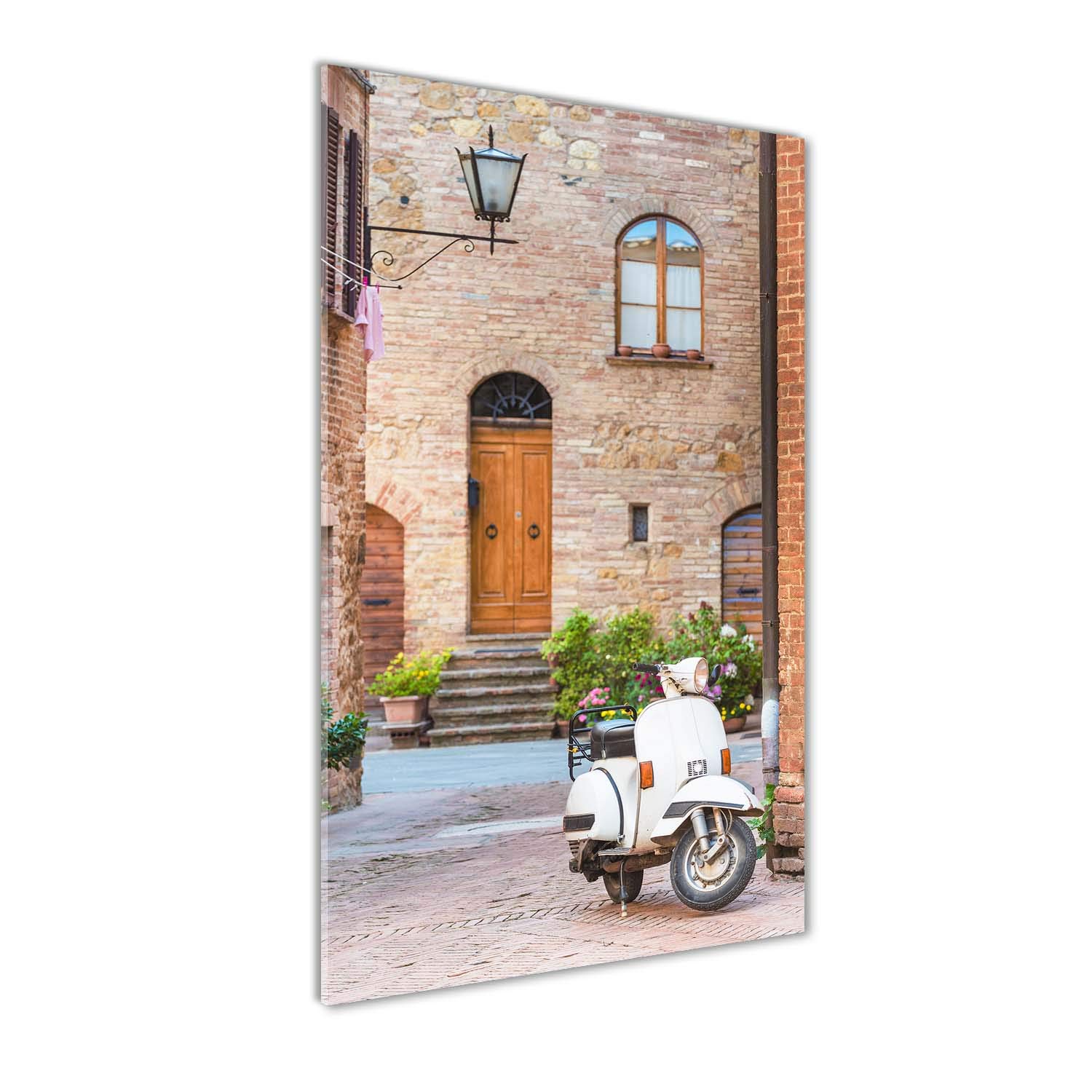 Impression sur verre 60x120 cm panorama de rues italiennes orange