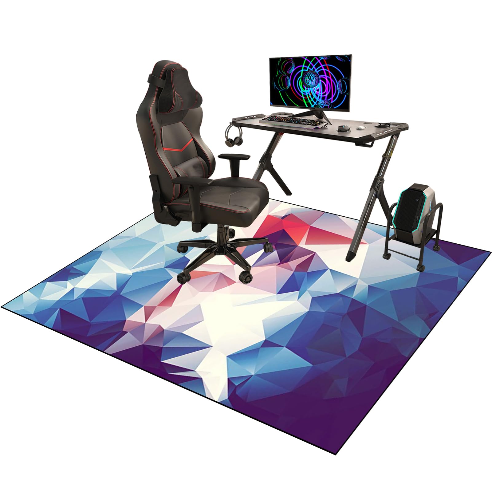 Tappeto Gaming Pavimento, Tappeto Sedia Ufficio, Tappeto per Sedia con Ruote, Tappeto Multiuso Tappetino di Protezione, Tappeto Salvapavimento Protezione Parquet e Pavimenti Duri 120 x 150 cm