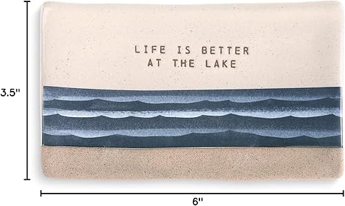 Miniatura 7 de Demdaco Life is Better at the Lake Blue - Cuchara rectangular (6 x 3.5 pulgadas), color azul