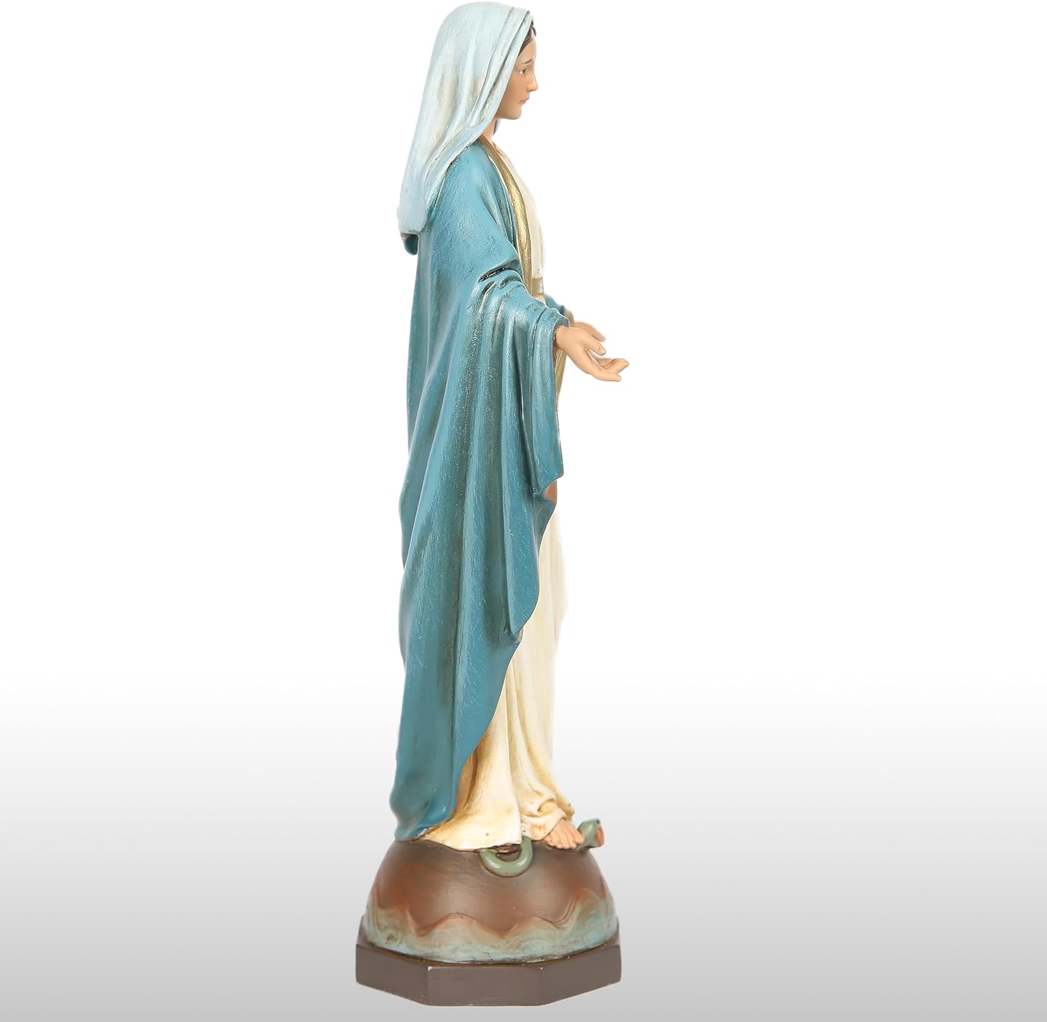BC Catholic Our Lady of Grace Statue, 7" H Holy Mother Virgin Mary Figure, Religious Gfit of Home Decor, Hand Painted by Buildclassic