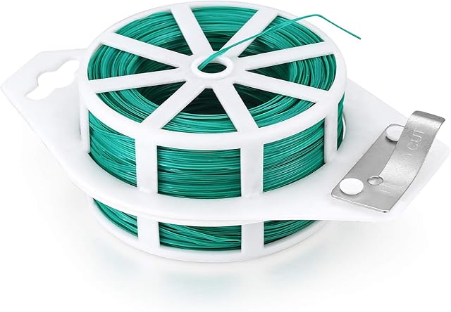 Xiaomoyu Garden Tie Wire, 328 Feet Plant Garden Twist Tie Wire, Green Plant Ties Soft for Supporting Tree, Gardening Climbing Plants, Home Use
