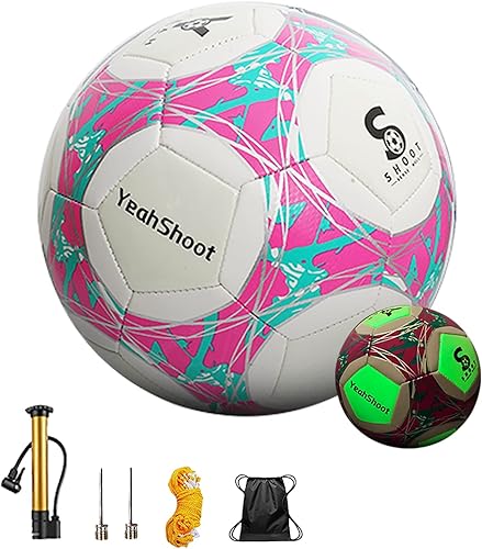 Miniatura 8 de KOKMAT Soccer Ball Holographic Size 5, Reflective Football, Glow in The Dark Glow Ball Soccer Ball Gifts, Reflective Composite Leather Soccer Ball