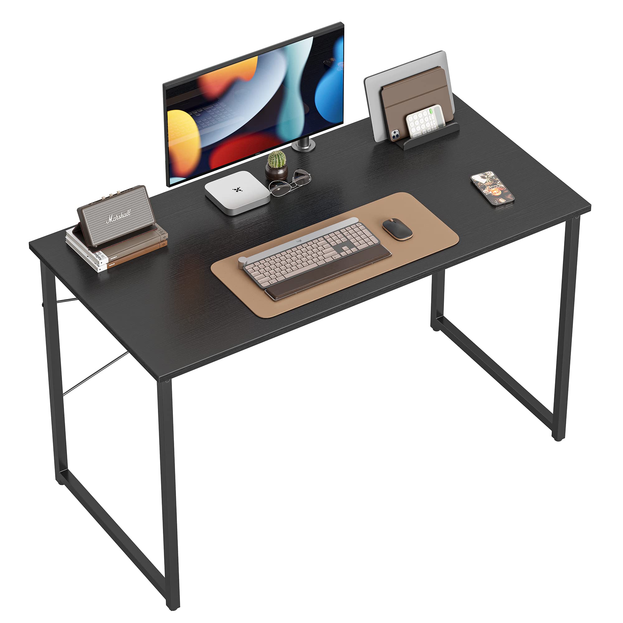 Cubiker Computer Desk, 47 inch Small Home Office Desk for Small Spaces, Modern Simple Style for Home, Office, Black