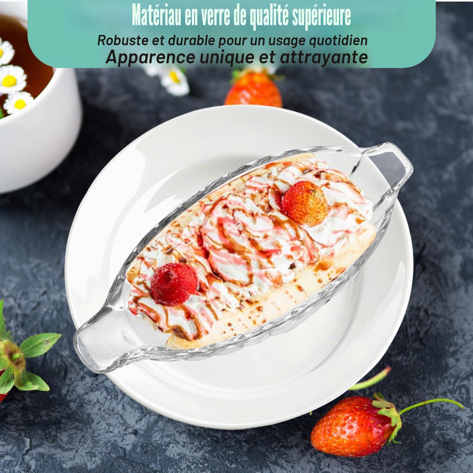Lot de 6 coupelles en verre de 180 ml | Petits bols à dessert transparents pour fruits, yaourts, brownies, collations