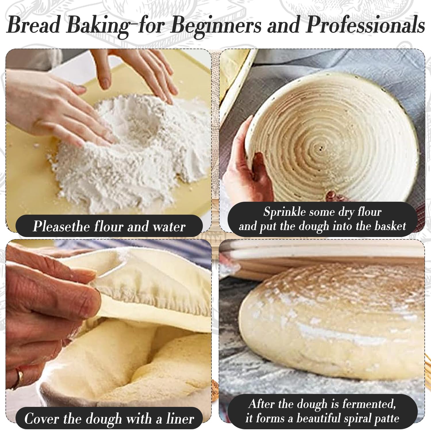 Kit Pain Maison Banneton U00e0 Pain En Silicone, Panier D'épreuve Pliable, Fournitures De Panier De