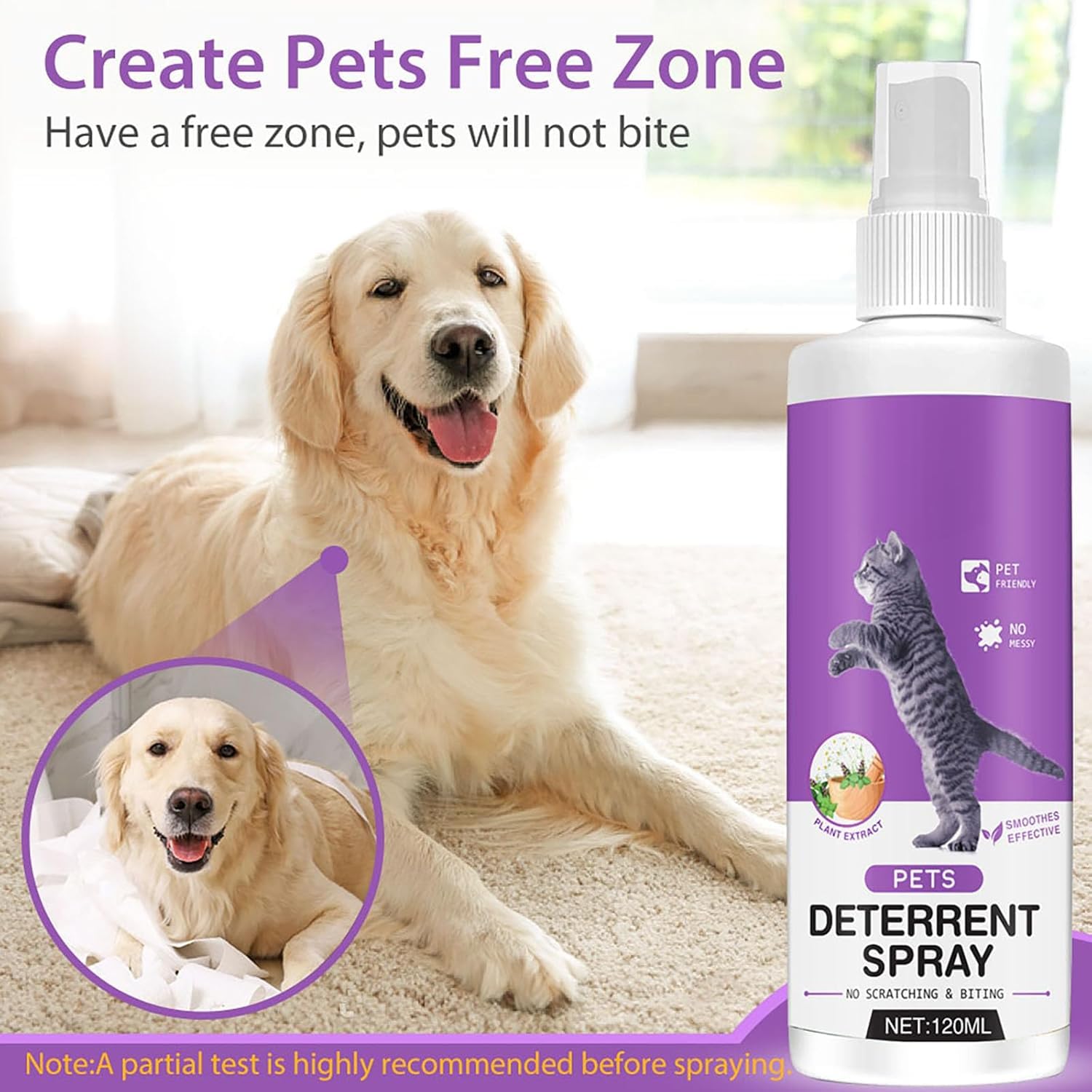 Repellente per Gatti Spray 120ml Oli Essenziali Ingredienti Naturali