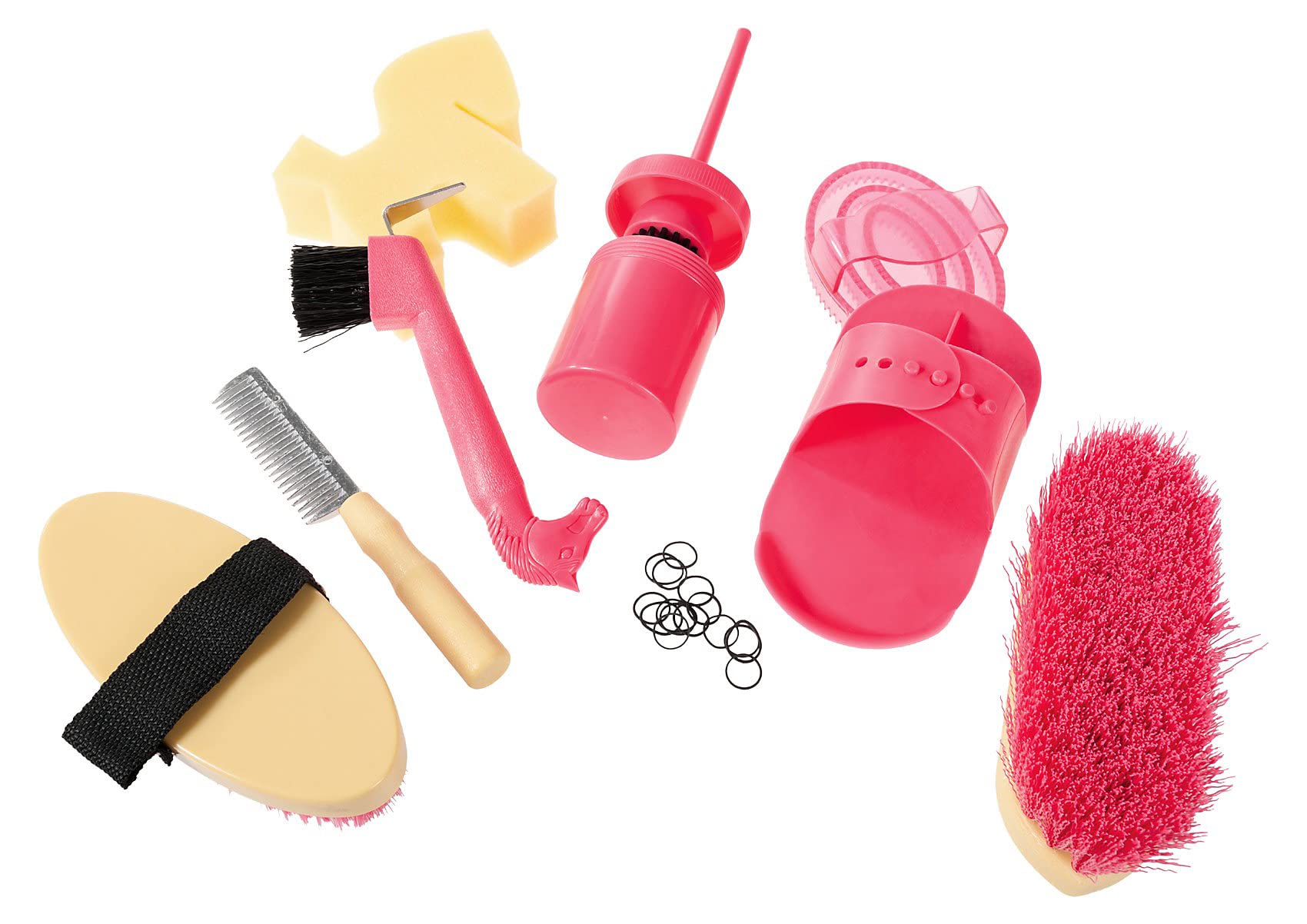 Kit de esponja para peinar el cuerpo de caballo rojo