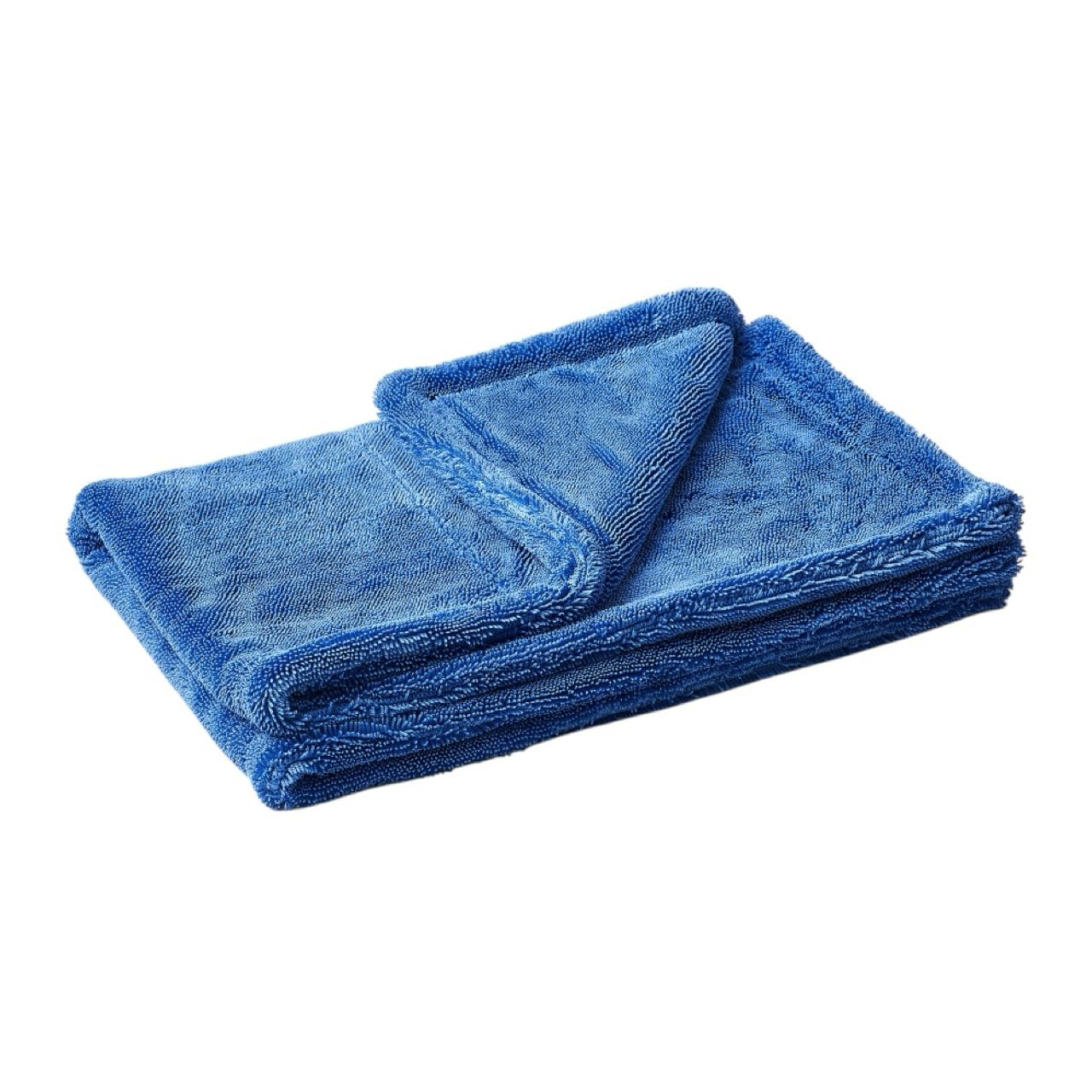 Glismoto Dark Grey Large Drying Towel 50X80 Cm – 1400 Gsm Premium Microfibre Car Drying Towel | Ultra Absorbent Triple Twisted Loop, Double-Sided Soft Finish For Scratch-Free Car Detailing - Blue