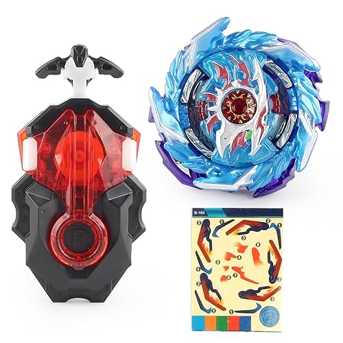 Miniatura 6 de Bey Battling Tops Burst Blade Battle Set, B-184 String Launcher Left Right Spin Gyro B-160 Booster King Helios Gaming Top Juguetes para niños de 5 a