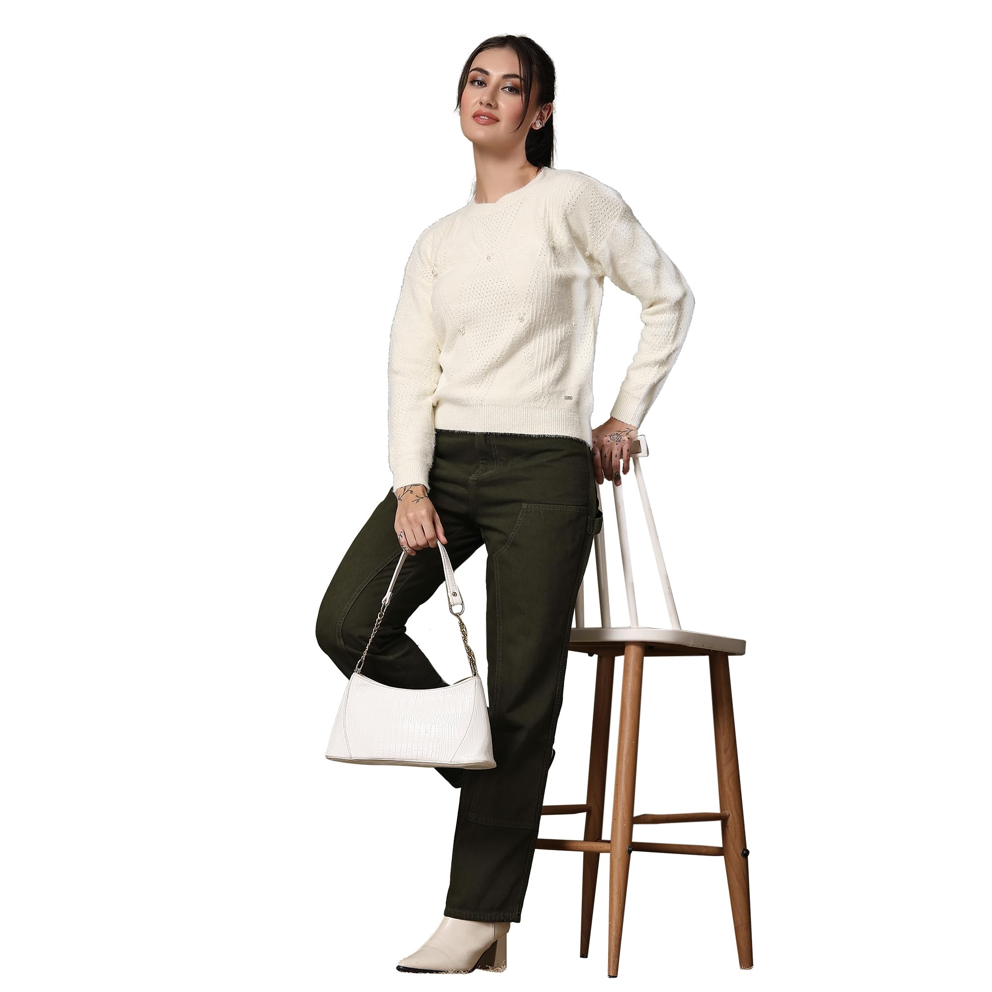 thirty threads Women Embroidered Pullover Sweater Off White_T5W 25304-picture-24