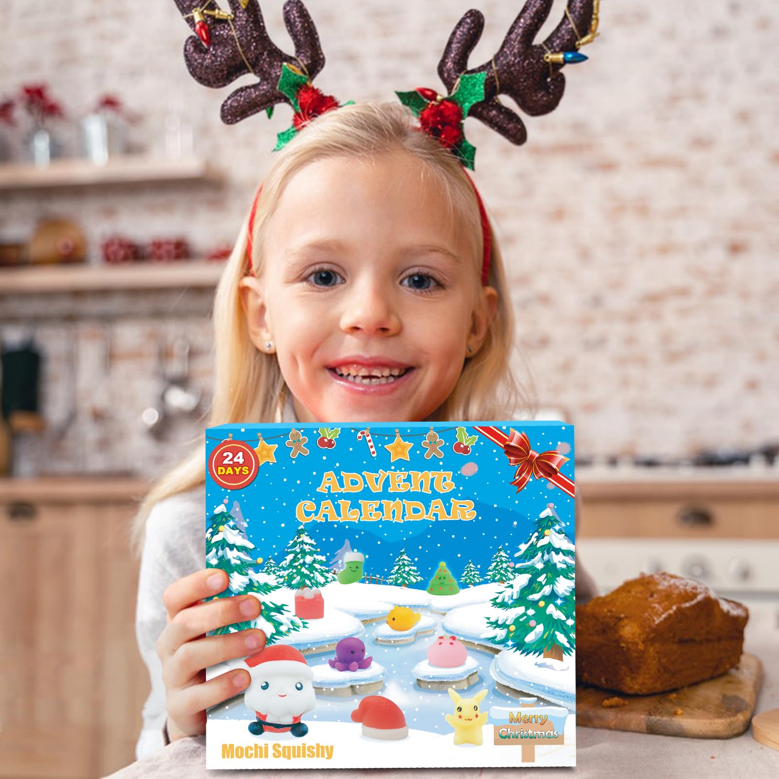Lubibi Calendrier De L'Avent Mochi Squishy 2024 – 24 Jouets Anti-stress Kawaii – Compte à Rebours Noël Enfant