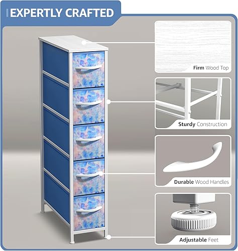 Miniatura 99 de Sorbus Torre estrecha con 4 cajones – Almacenamiento vertical para dormitorio, baño, lavandería, armarios y más, marco de acero, parte superior de