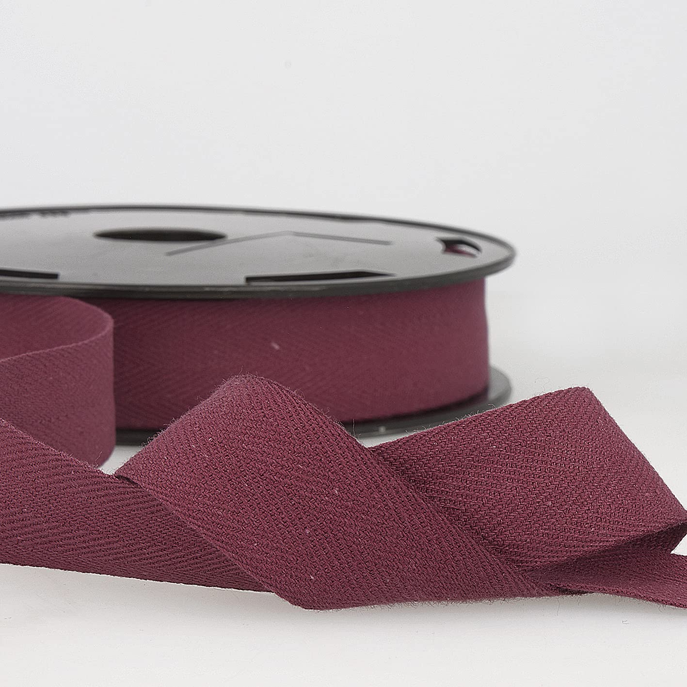 Plum 10m 100% Cotton Twill Tape - Soft Flexible Tape for Binding, Edging, Bunting, Aprons & Crafts - 25mm Wide - Packaged Length, No Joins - Giddy Square