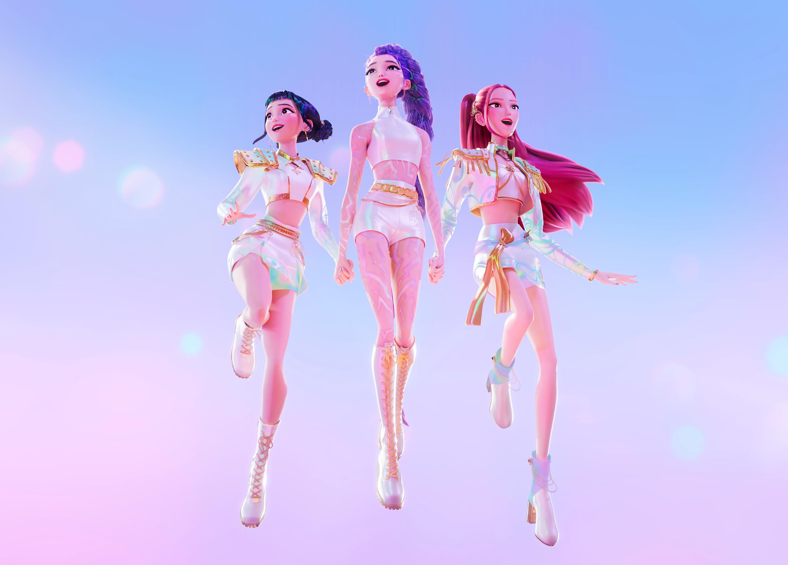 Displate Metallposter KPop Demon Hunters Wandbild - Icons of the Screen - HUNTR/X Portrait - Girls Huntrix Kpop Geschenk - Premium Wanddekoration Wand Deko Wohnzimmer Film Poster - 32 x 45 cm