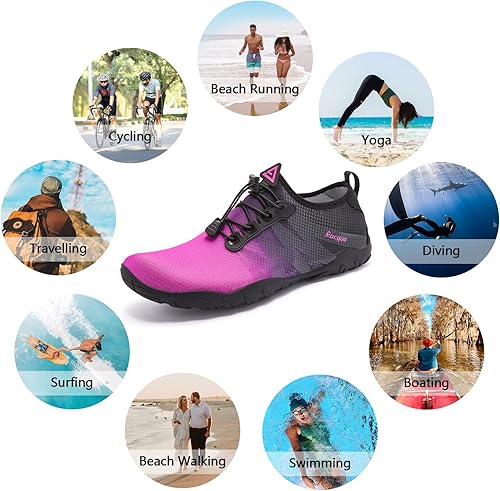 Miniatura 2 de Racqua Zapatos de agua para hombres y mujeres, secado rápido, colores degradados, descalzos, acuáticos, atléticos, natación, surf, playa, zapatos