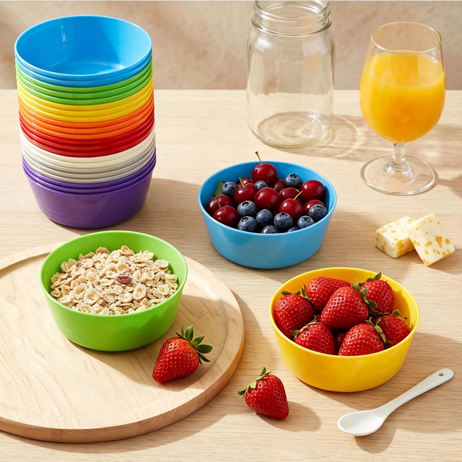 Amazon.co.jp: Frcctre 子供用プラスチックボウル 24個パック 11オンス