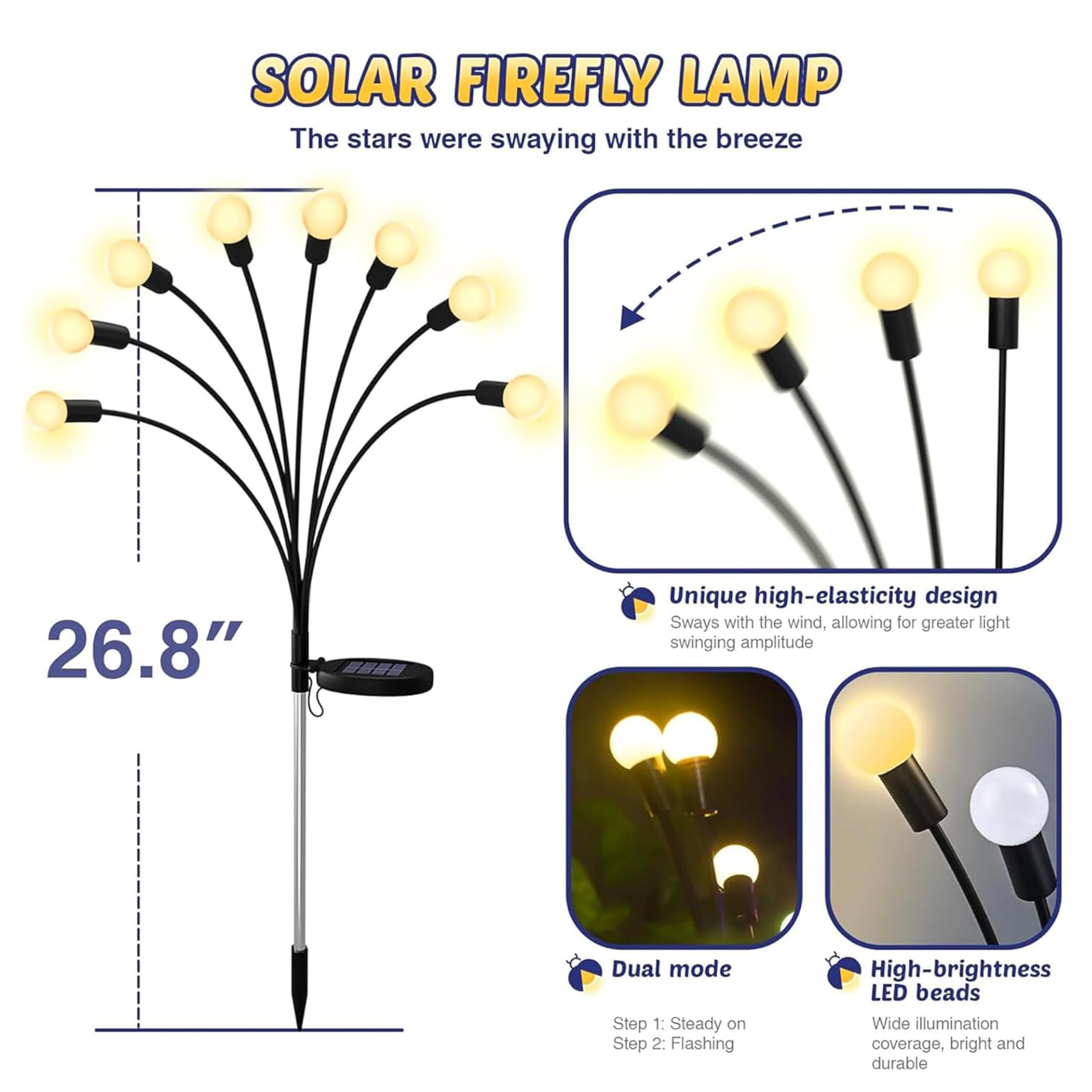 BRITSPEAR Solar Firefly Lights - Garden Decor -2 BRITSPEAR Solar Firefly Lights - Garden Decor -2