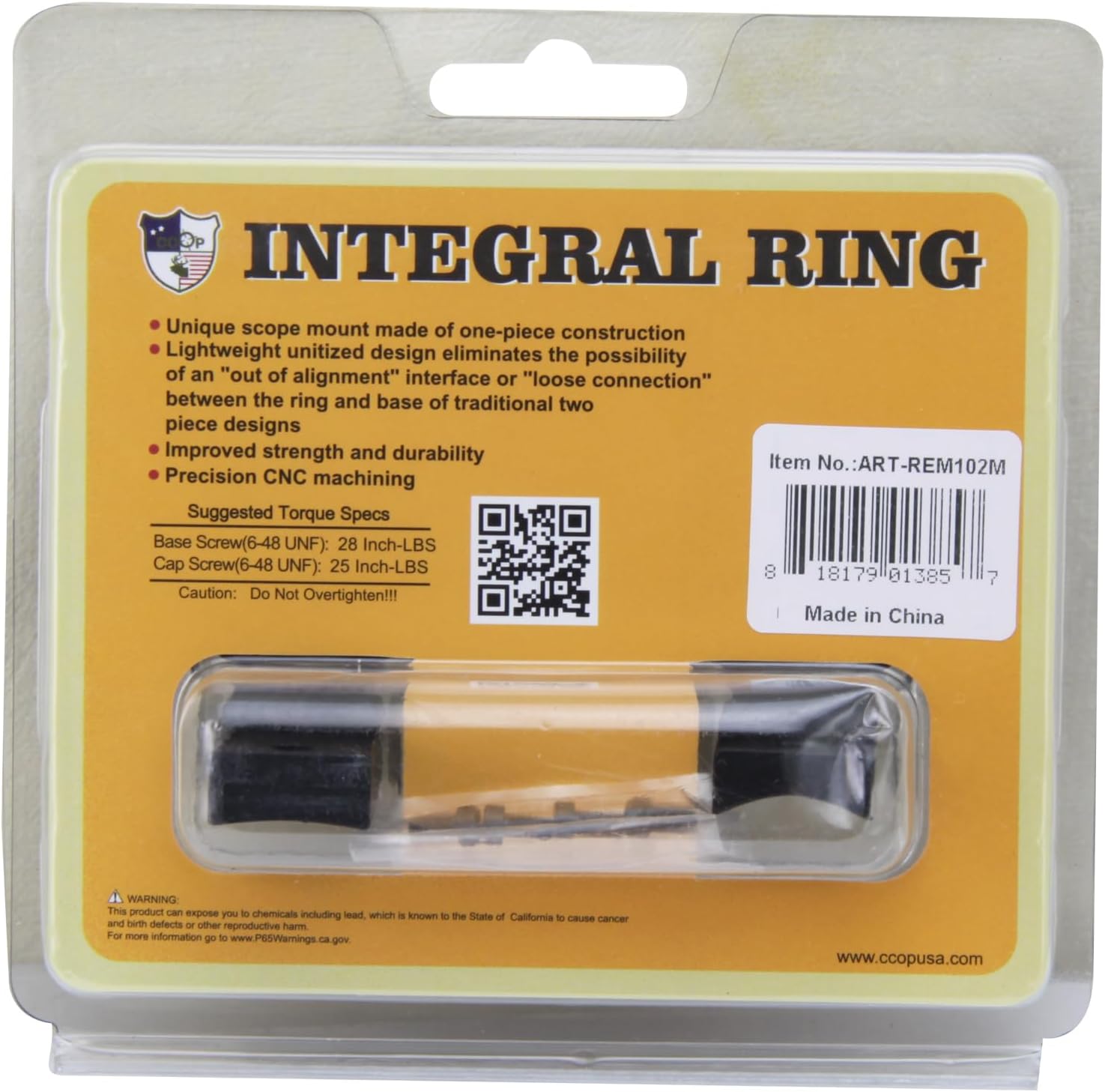 CCOP USA 1 Inch Integral Scope Rings for Remington 700 Short Long Action and Ruger M77 Aluminum ART-REM102
