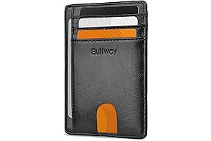 Slim Minimalist Front Pocket RFID Blocking Leather Wallet for Men and Women