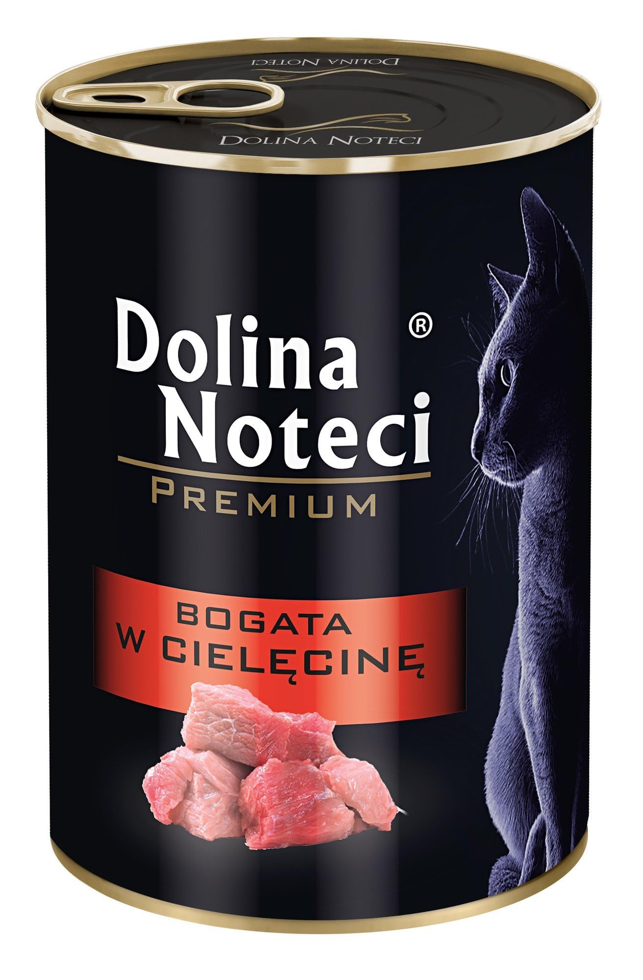 DOLINA NOTECI Premium cielęcina bogata karma dla kotów, mokra karma dla dorosłych kotów 12 x 400 g
