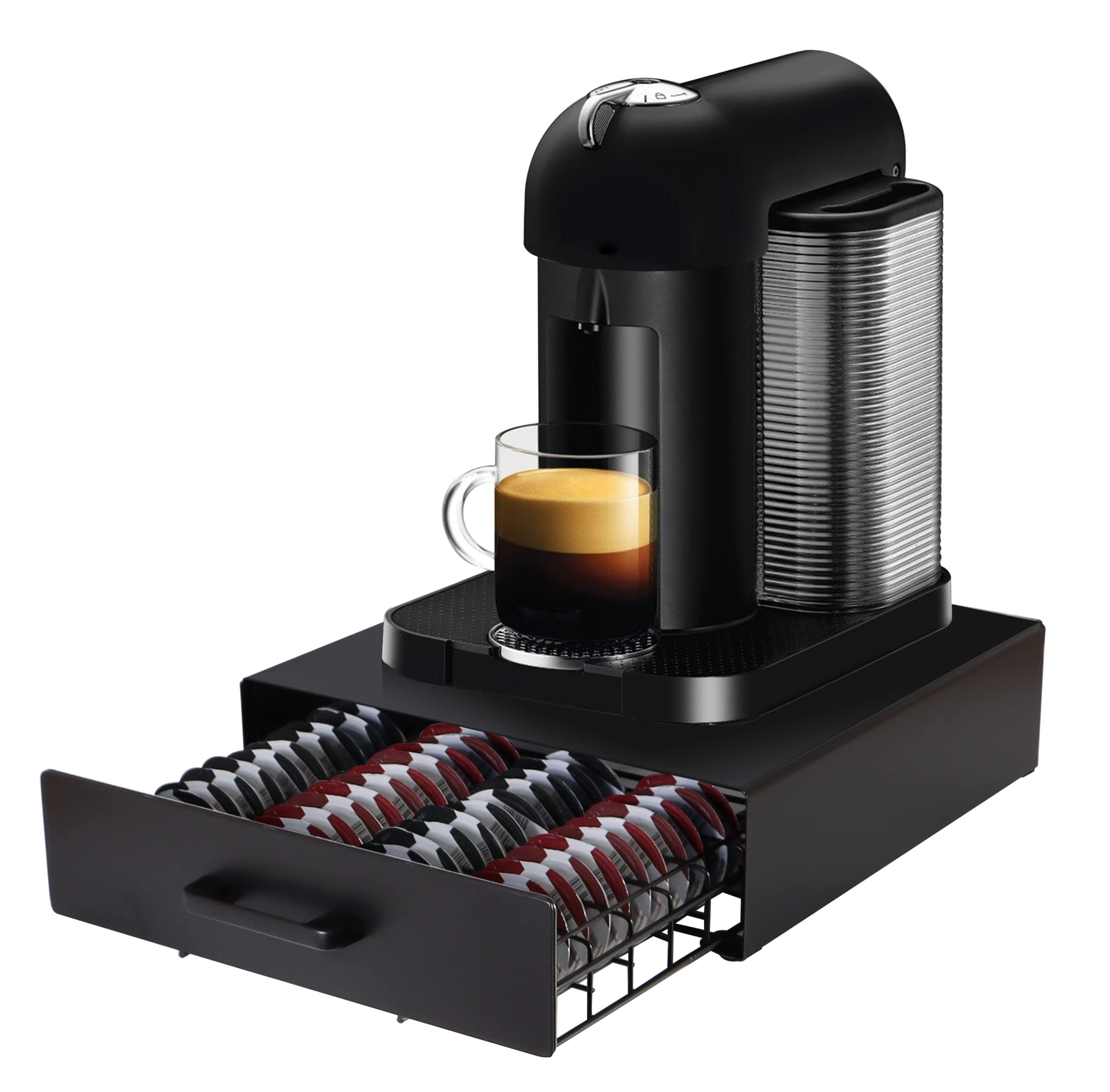 Ever Rich Black 72 ® Tassimo T-Disc Capsule Pod Drawer Holder - Stores Bosch Tassimo T-Discs Coffee Capsule Holder (Black 72)