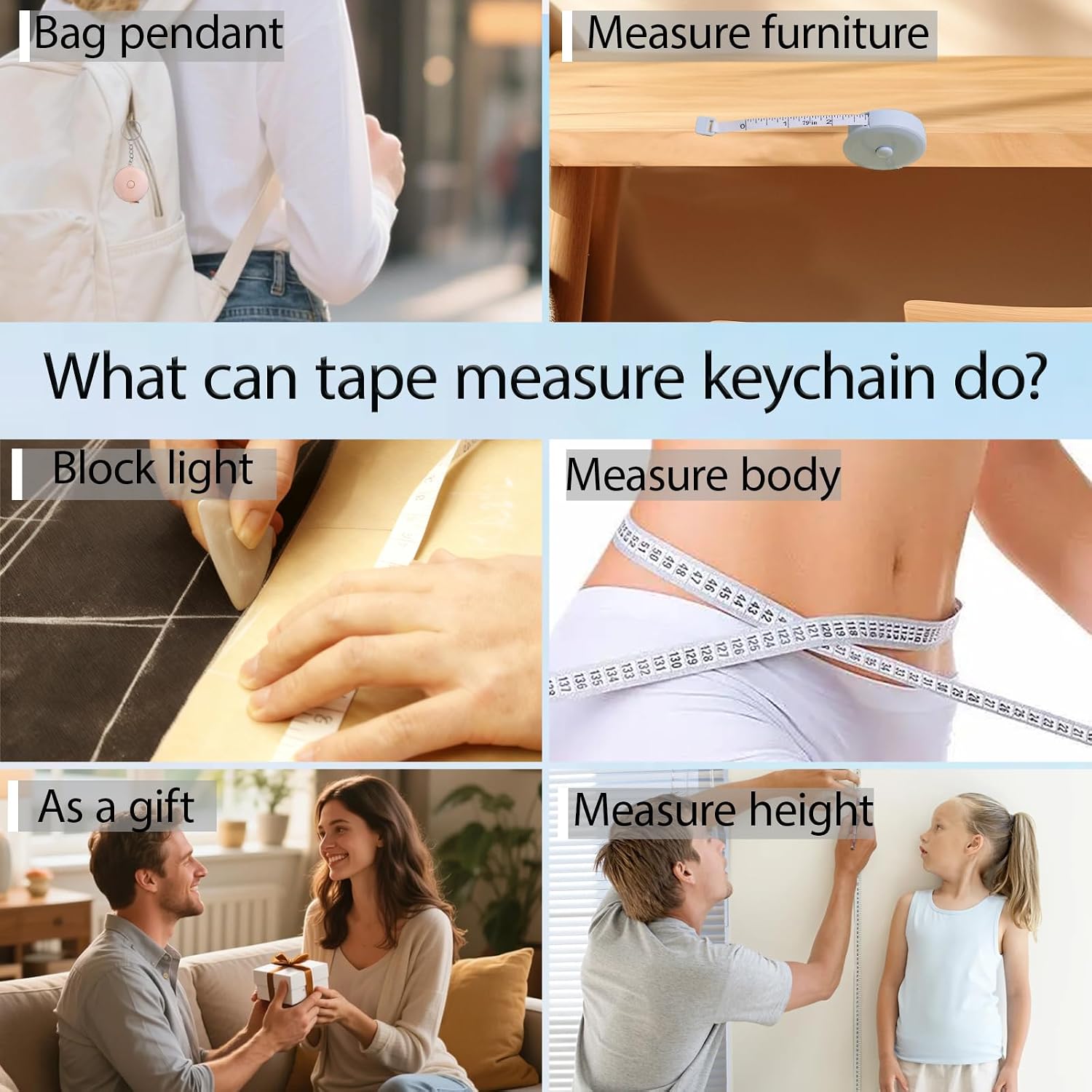 Mini Measure Tape 79 Inch/2M Dual Sided Retractable Tape Measuring for Body,Sewing, Cloth, Furniture,Height (Pink)