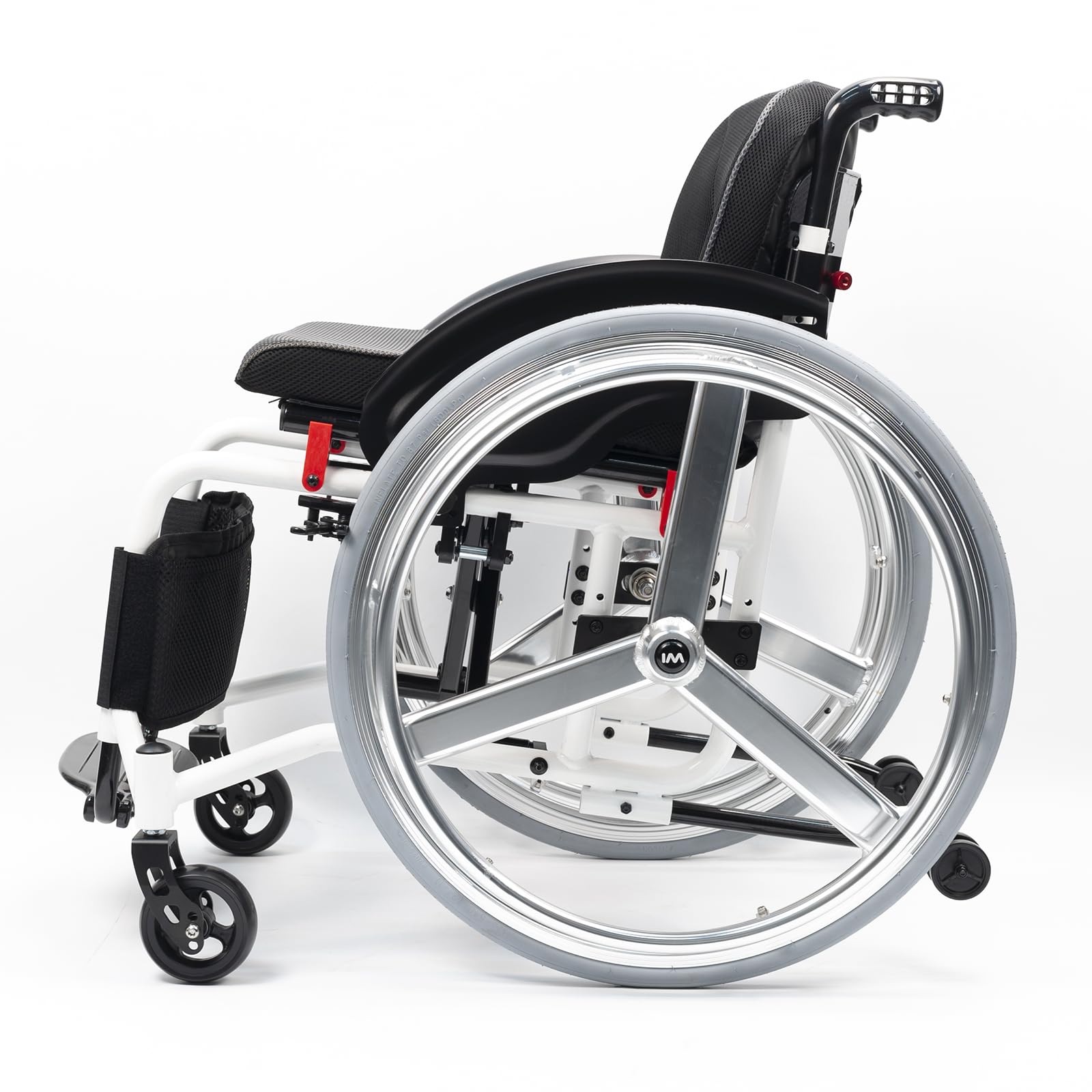 Sports Wheelchair with 24-Inch Aluminum Wheels - Lightweight Folding Transport Wheelchairs with Anti-Tipper,Self-propelled Aluminum Alloy Portable Manual Wheel Chair(Seat width 42cm/16.5in,B)